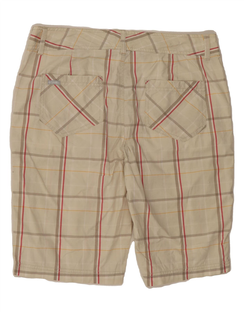 COLUMBIA Womens Chino Shorts US 10 Large W32 Beige Check Cotton Vintage Columbia and Second-Hand Columbia from Messina Hembry 