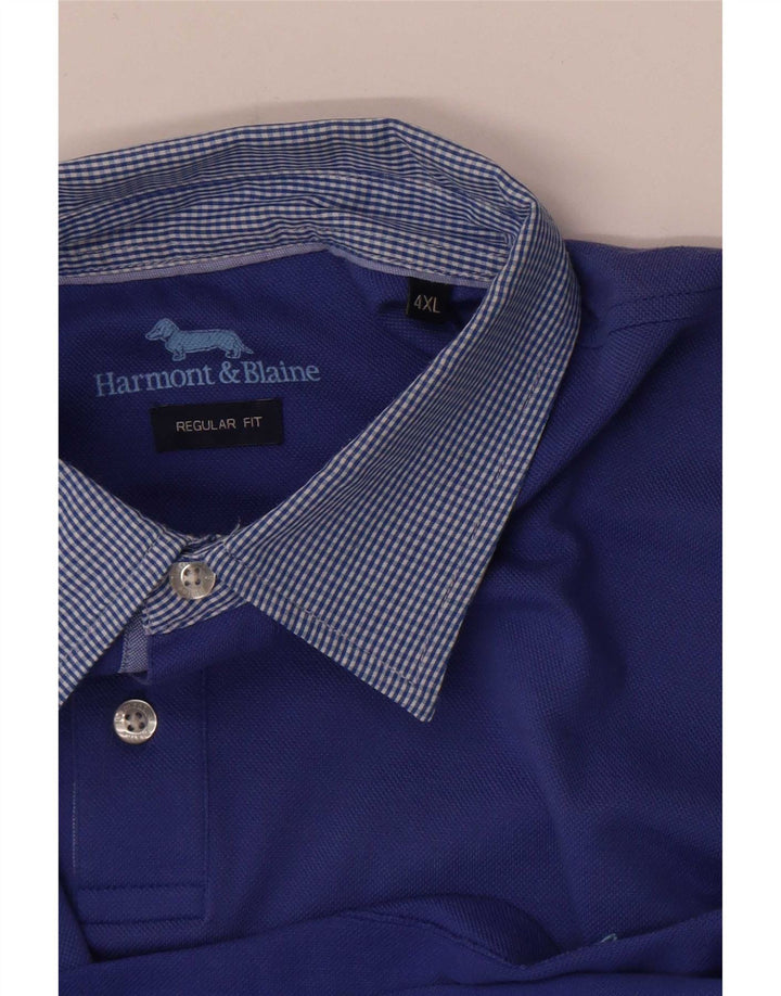 Harmont & Blaine Mens Polo Shirt 4XL Blue Classic