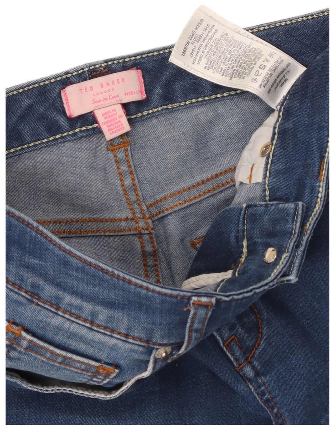 TED BAKER Womens Skinny Jeans W26 L30 Blue Cotton