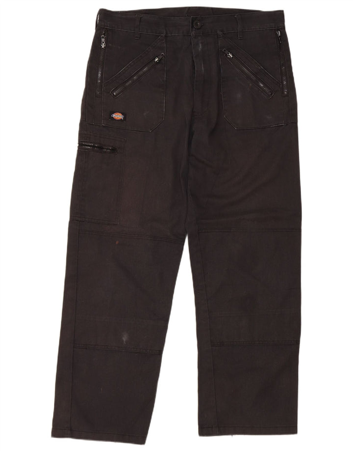 Dickies Mens Straight Cargo Trousers W34 L29 Black Polyester