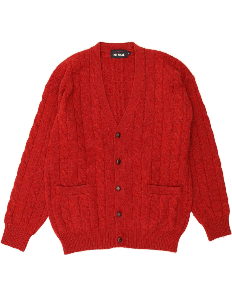 MC NEAL Mens Cardigan Sweater XL Red New Wool Vintage MC Neal and Second-Hand MC Neal from Messina Hembry 