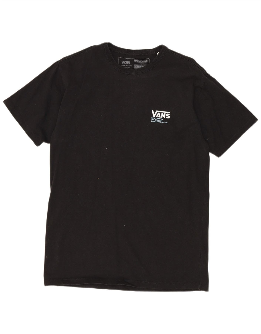 VANS Mens Classic Fit Graphic T-Shirt Top Medium Black Cotton