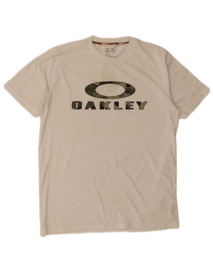 Oakley Mens Regular Fit Graphic T-Shirt Top Medium White