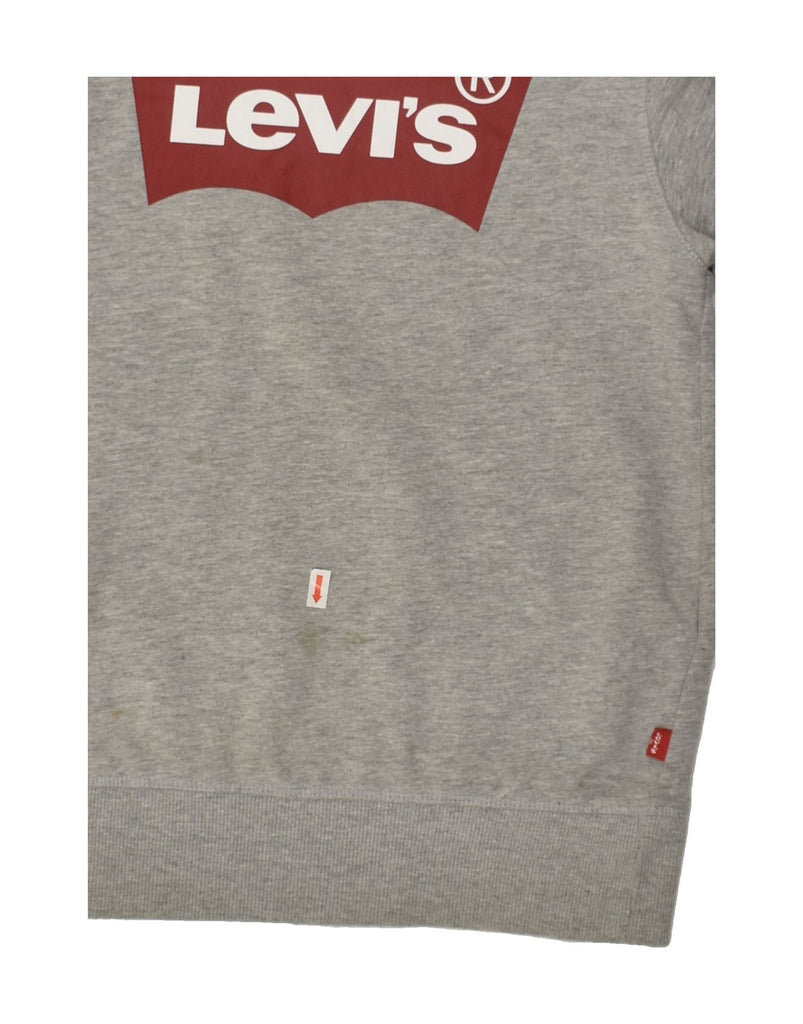 LEVI'S Girls Graphic Sweatshirt Jumper 10-11 Years Medium  Grey Cotton | Vintage Levi's | Thrift | Second-Hand Levi's | Used Clothing | Messina Hembry 