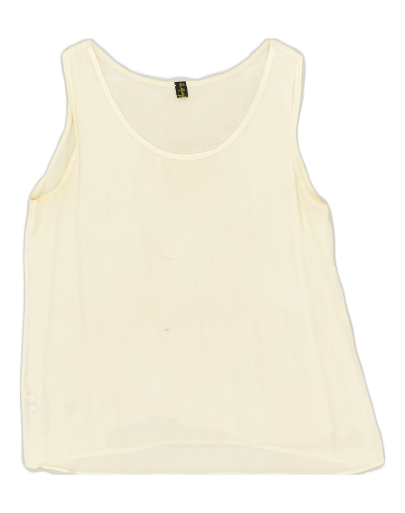 MARIO PUCCI CECCONI Womens Sleeveless Blouse Top IT 42 Medium Off White | Vintage Mario Pucci Cecconi | Thrift | Second-Hand Mario Pucci Cecconi | Used Clothing | Messina Hembry 