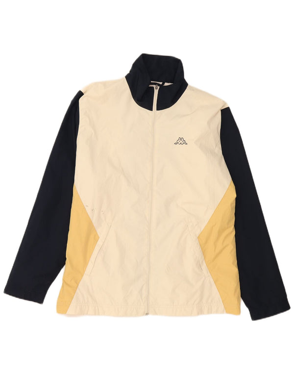 Kappa Womens Tracksuit Top Jacket UK 18 XL Beige Colourblock Polyester