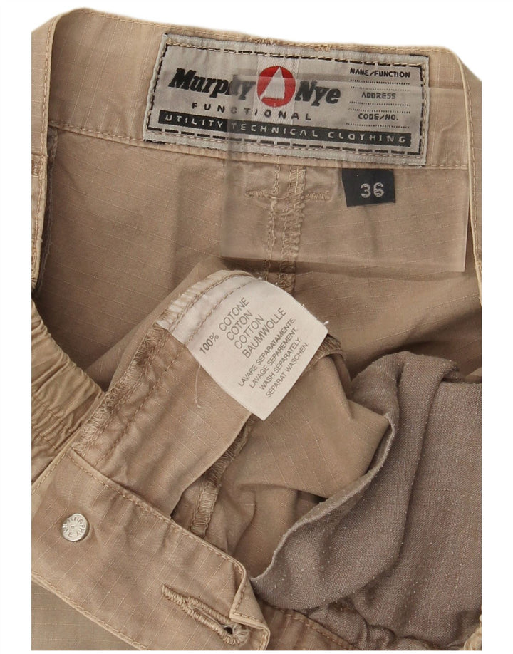 Murphy & Nye Mens Joggers Cargo Trousers W36 L30 Beige Cotton