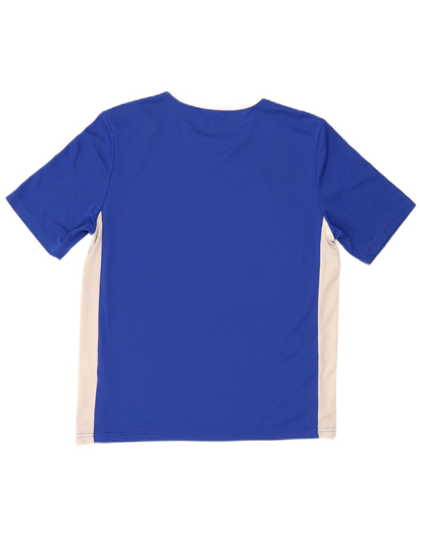 Adidas Boys Aeroready T-Shirt Top 13-14 Years Blue Colourblock Polyester