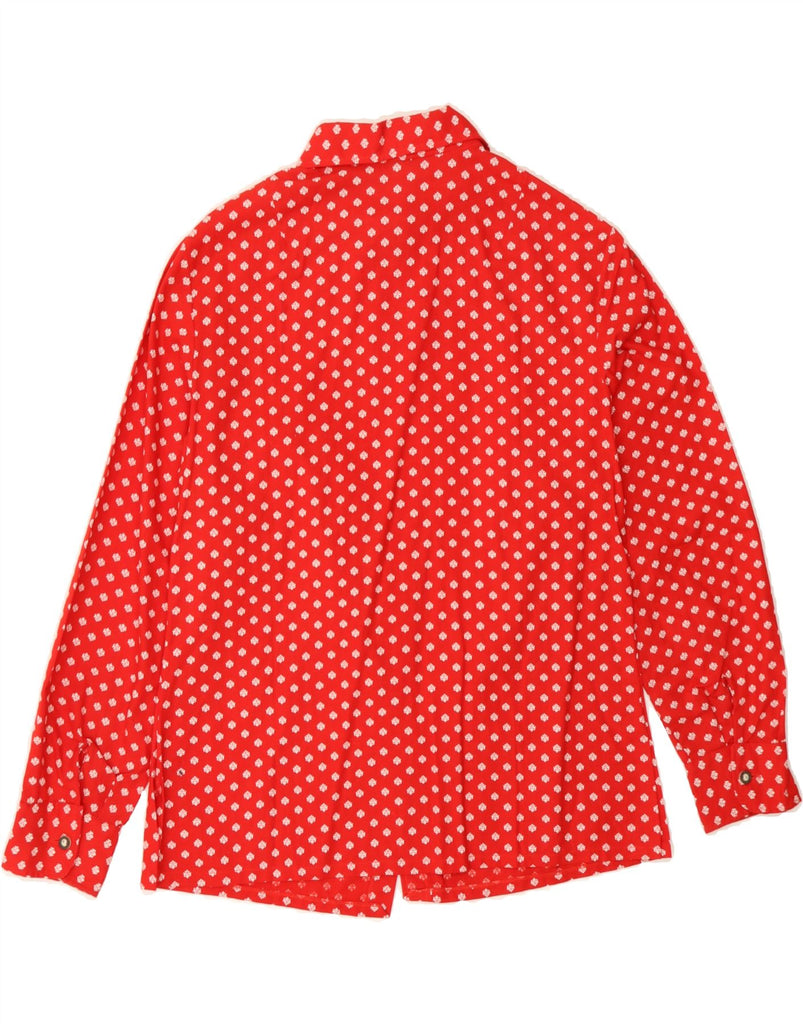 VINTAGE Womens Abstract Pattern Shirt Blouse UK 12 Medium Red Vintage Vintage and Second-Hand Vintage from Messina Hembry 
