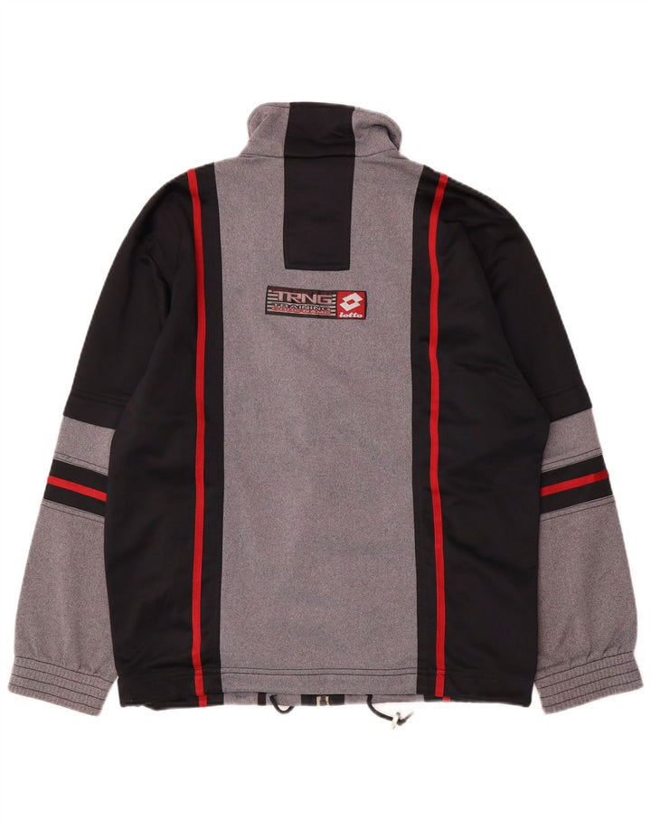 LOTTO Mens Graphic Full Tracksuit Small  Black Colourblock Polyester
