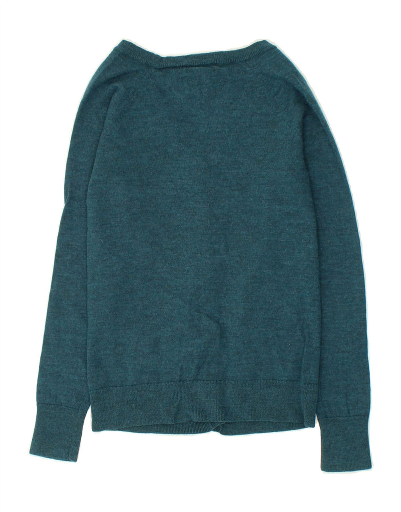 GAP Womens Cardigan Sweater UK 8 Small Turquoise Merino Wool | Vintage Gap | Thrift | Second-Hand Gap | Used Clothing | Messina Hembry 
