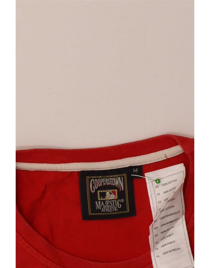 Majestic Mens Yankees Graphic T-Shirt Top Medium Red Cotton