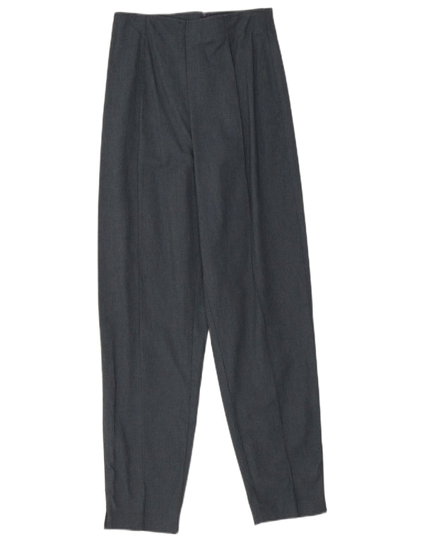 Stefanel Womens High Waist Tapered Suit Trousers IT 38 XS W24 L27 Grey