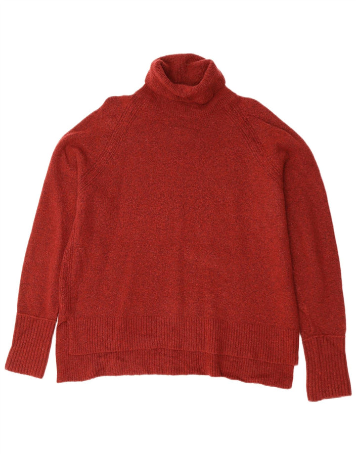 J. Crew Womens Roll Neck Jumper Sweater UK 14 Medium Maroon Nylon