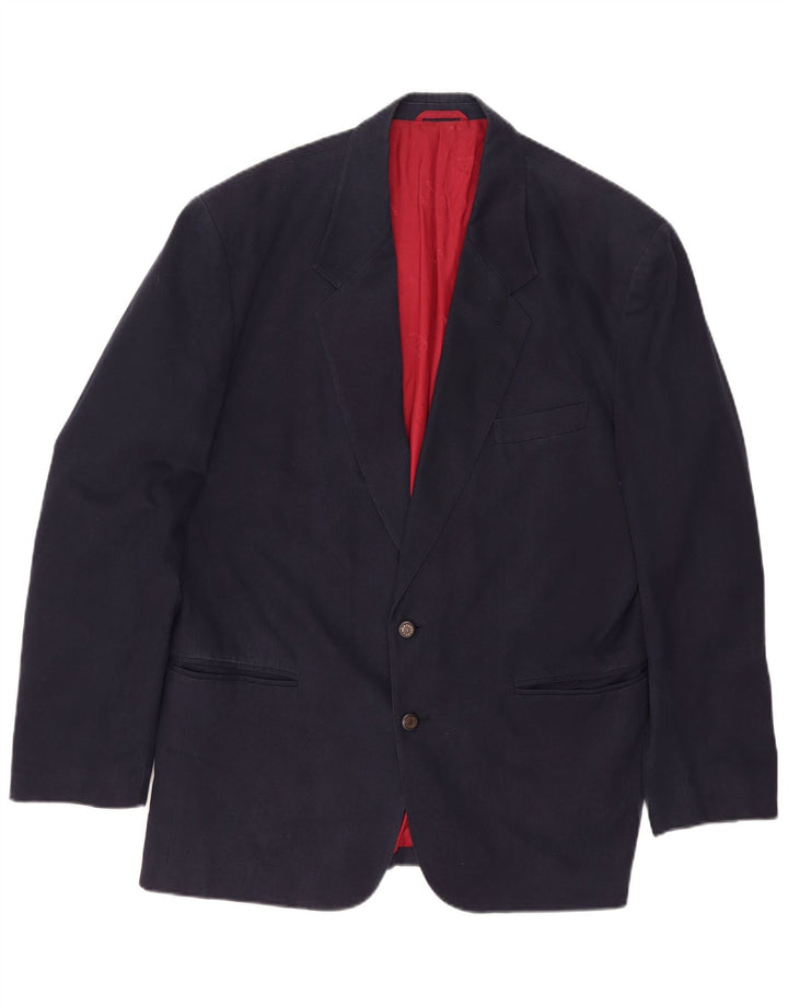 Paul & Shark Mens 2 Button Blazer Jacket UK 44 2XL Navy Blue Cotton