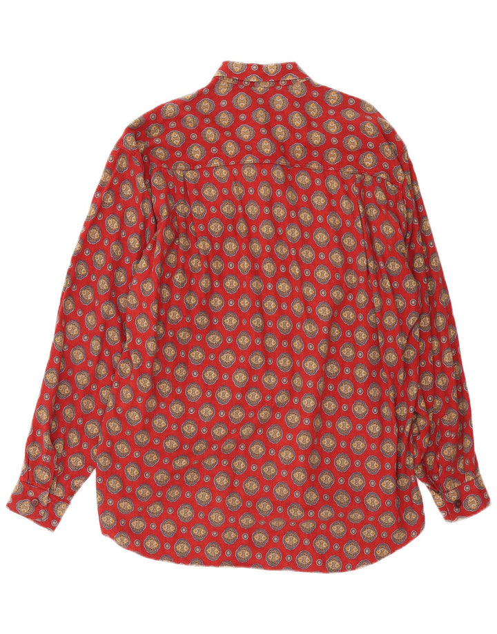 Carrera Mens Shirt Medium Red Paisley Cotton
