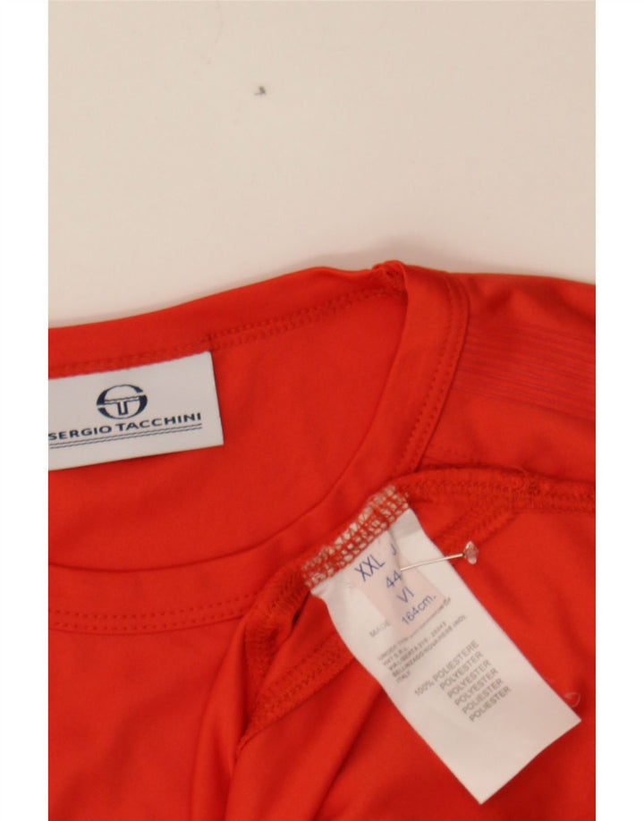 SERGIO TACCHINI Boys Graphic T-Shirt Top 13-14 Years 2XL Orange Polyester Vintage Sergio Tacchini and Second-Hand Sergio Tacchini from Messina Hembry 