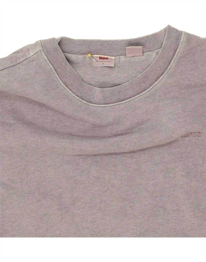 LEVI'S Womens Crop Sweatshirt Jumper UK 10 Small Grey Cotton Vintage Levi's and Second-Hand Levi's from Messina Hembry 