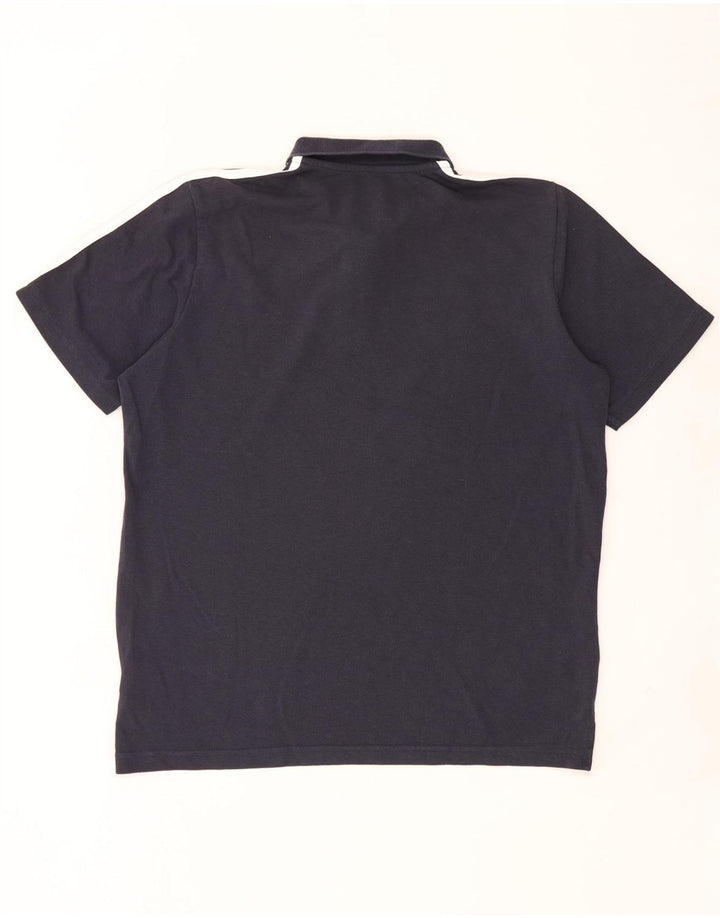 Adidas Mens Polo Shirt Medium Navy Blue Cotton