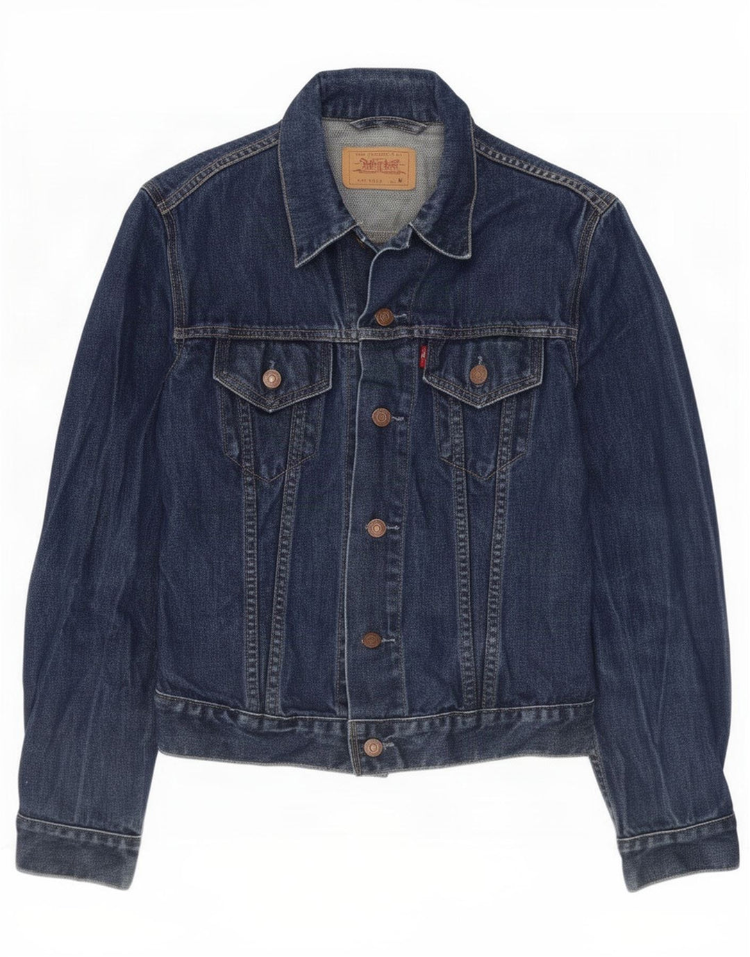 Levi's Womens Denim Jacket UK 12 Medium Navy Blue Cotton