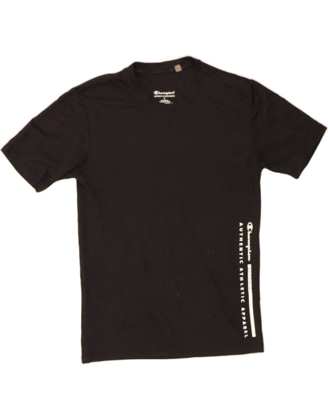 CHAMPION Mens Graphic T-Shirt Top Small Black Polyester Vintage Champion and Second-Hand Champion from Messina Hembry 