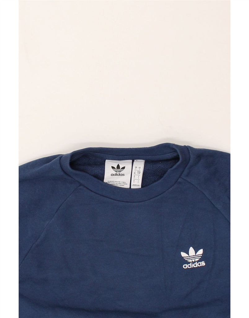 ADIDAS Mens Sweatshirt Jumper Small Navy Blue Cotton | Vintage Adidas | Thrift | Second-Hand Adidas | Used Clothing | Messina Hembry 