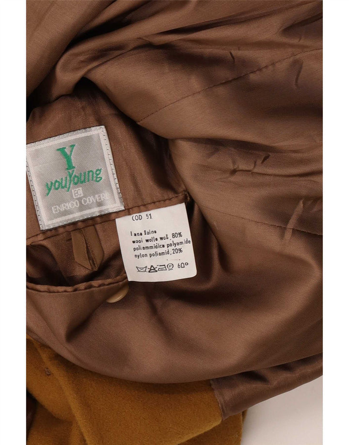 Enrico Coveri Mens 2 Button Blazer Jacket IT 50 Large Brown Wool