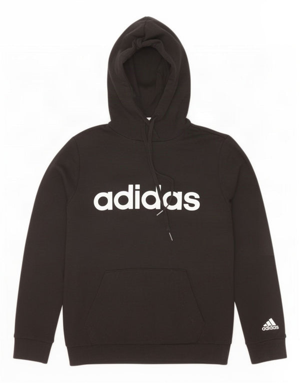 Adidas Womens Graphic Hoodie Jumper UK 8/10 Small Black Cotton