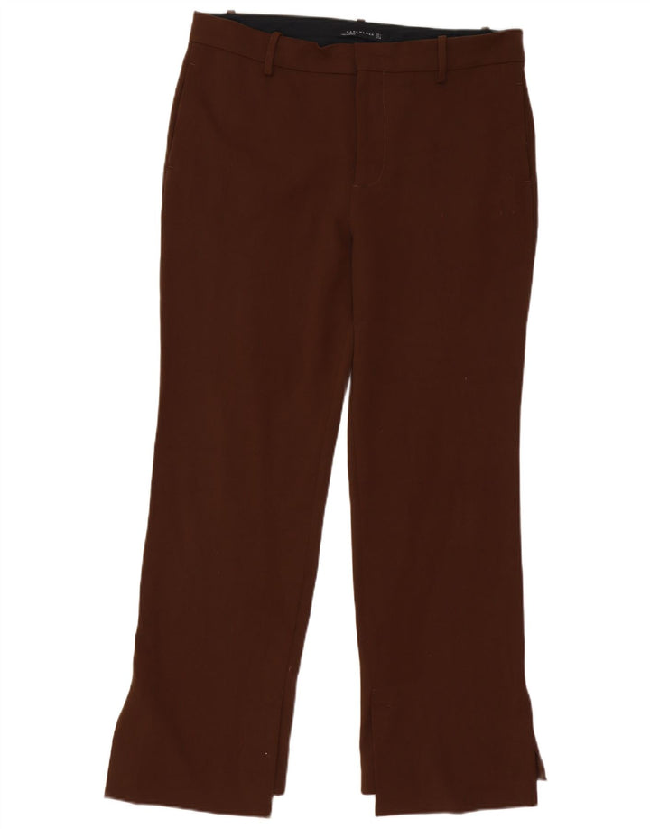 Zara Womens Straight Chino Trousers Large W34 L31 Brown Polyester