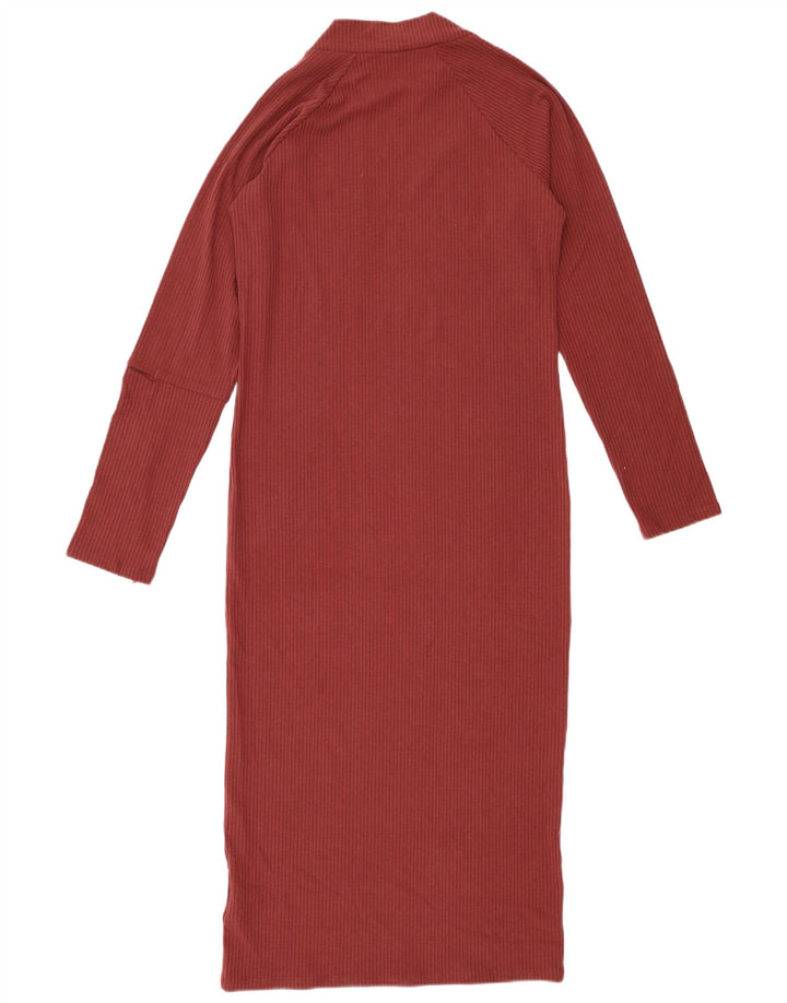 G-Star Womens Maxi Long Sleeve Jumper Dress UK 18 XL Burgundy Polyester