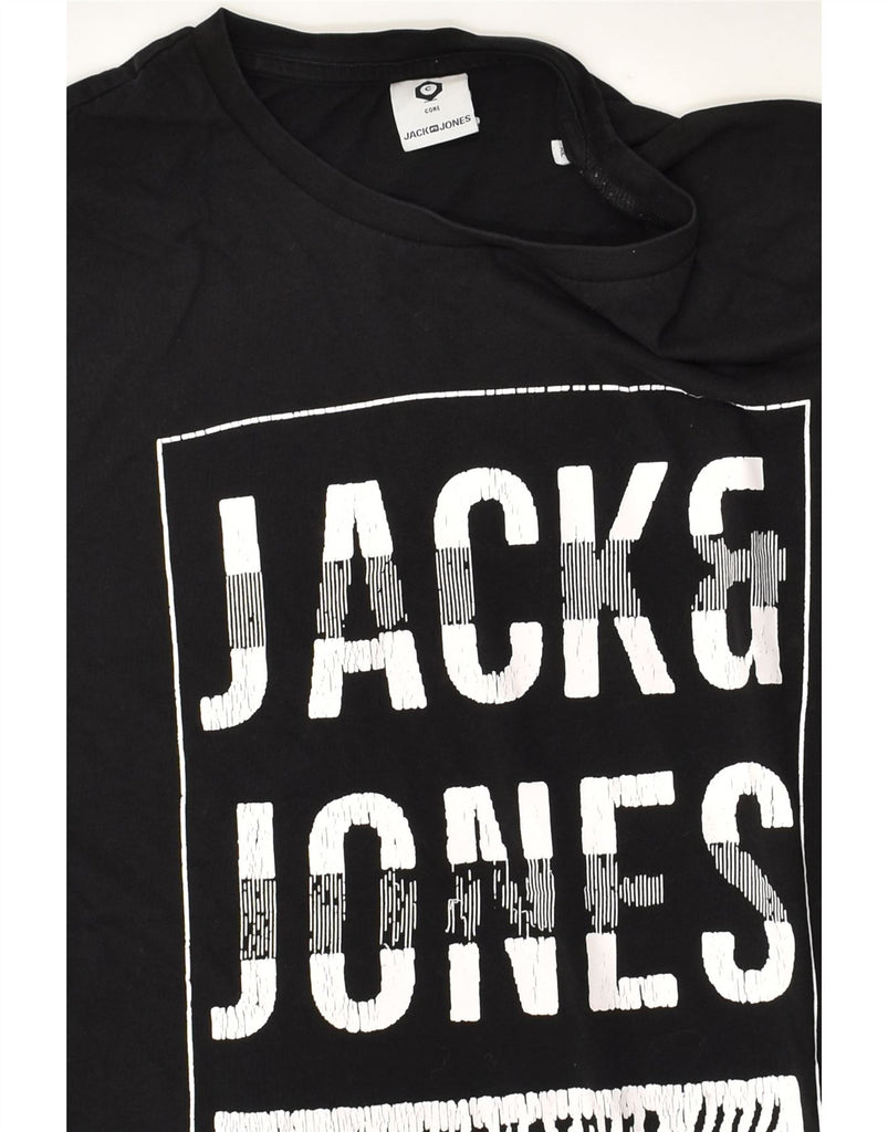 JACK & JONES Mens Slim Fit Graphic T-Shirt Top XL Black Cotton | Vintage Jack & Jones | Thrift | Second-Hand Jack & Jones | Used Clothing | Messina Hembry 