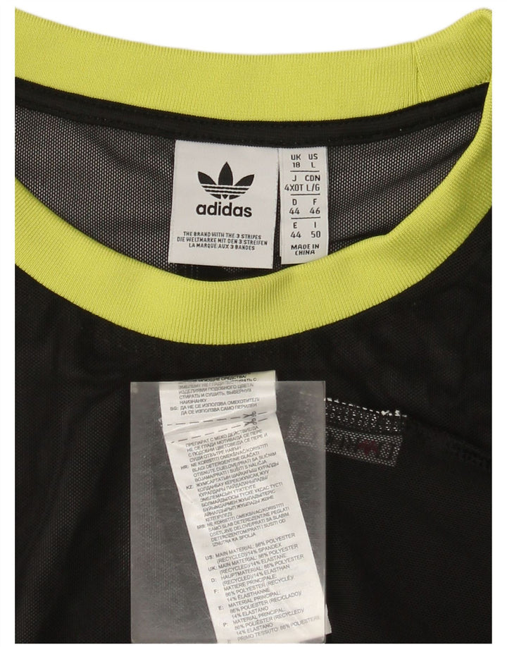 Adidas Womens T-Shirt Top UK 18 XL  Black Polyester