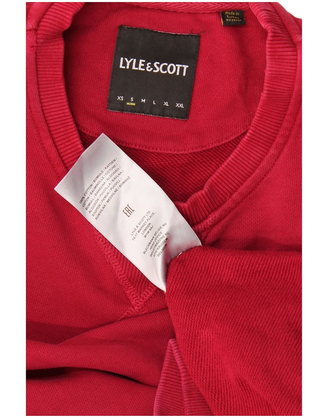 LYLE & SCOTT Mens Sweatshirt Jumper Small Red Cotton