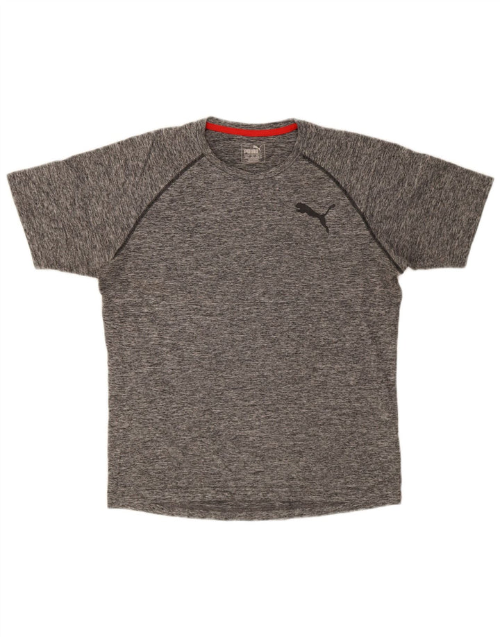 Puma Mens T-Shirt Top Medium Grey Flecked Polyester