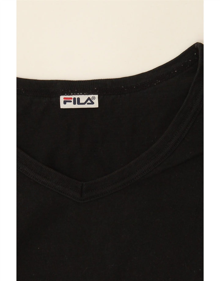 FILA Mens T-Shirt Top Medium Black Cotton Vintage Fila and Second-Hand Fila from Messina Hembry 