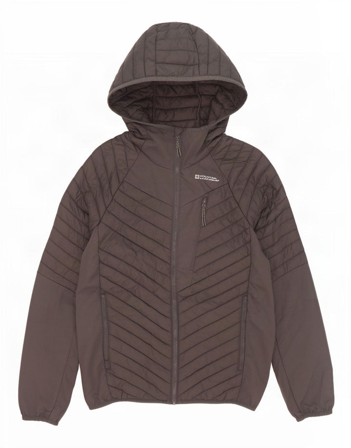 Mountain Warehouse Mens Hooded Padded Jacket UK 34 XS Grey Polyester