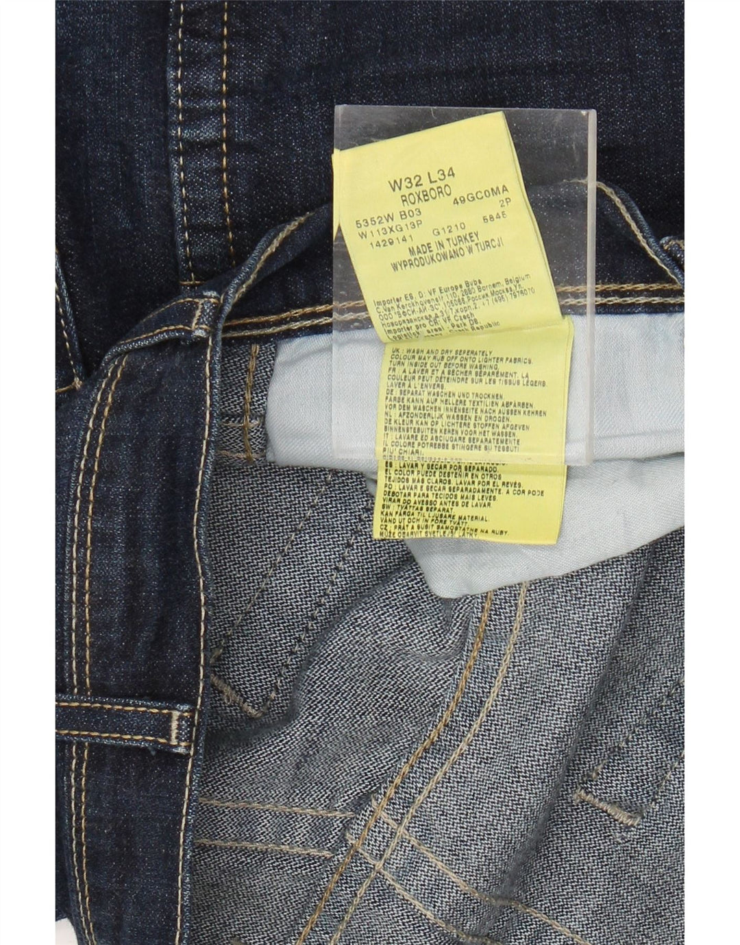 WRANGLER Mens Roxboro Straight Jeans W32 L34 Blue Cotton