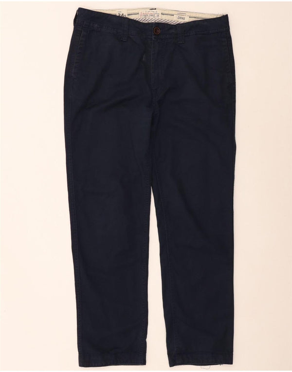 Fat Face Mens Straight Chino Trousers W34 L30 Navy Blue Cotton