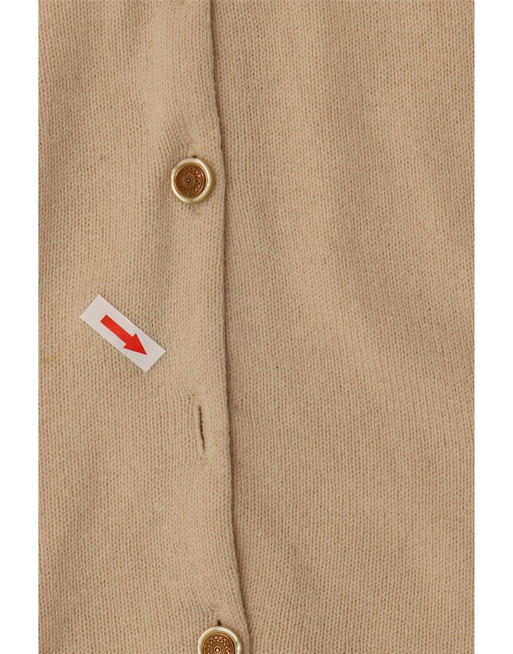 Marks & Spencer Womens Cardigan Sweater UK 20 2XL Beige Lambswool