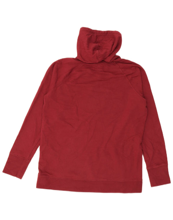 Champion Womens Graphic Hoodie Jumper UK 14 Medium Burgundy Cotton