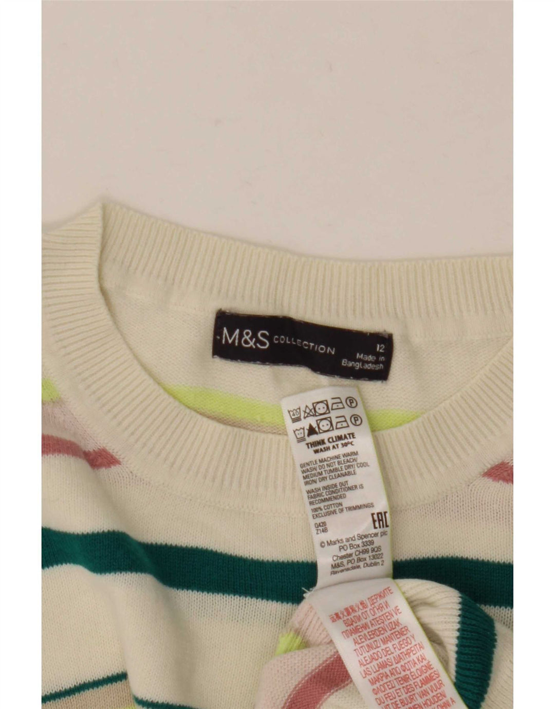 Marks & Spencer Womens Crew Neck Jumper Sweater UK 12 Medium Multicoloured