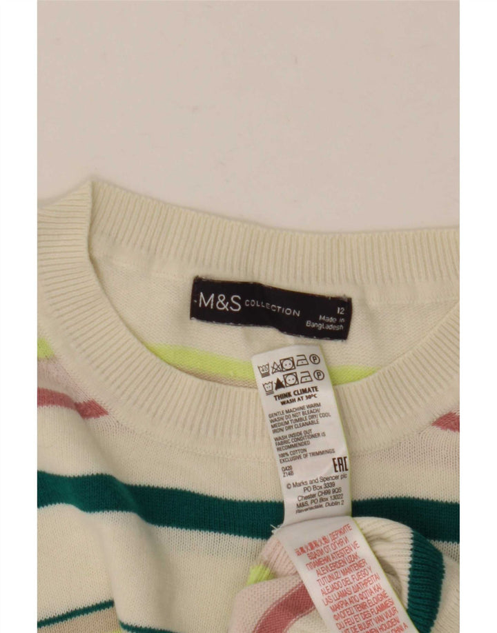 Marks & Spencer Womens Crew Neck Jumper Sweater UK 12 Medium Multicoloured