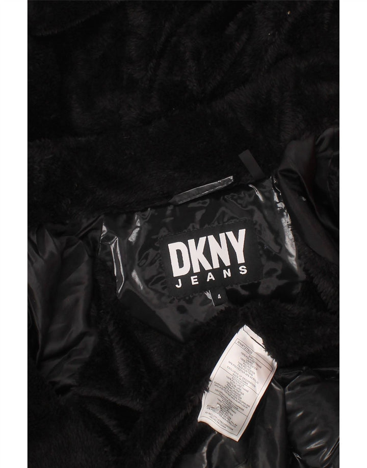 Dkny Girls Hooded Padded Coat 3-4 Years Black Polyamide