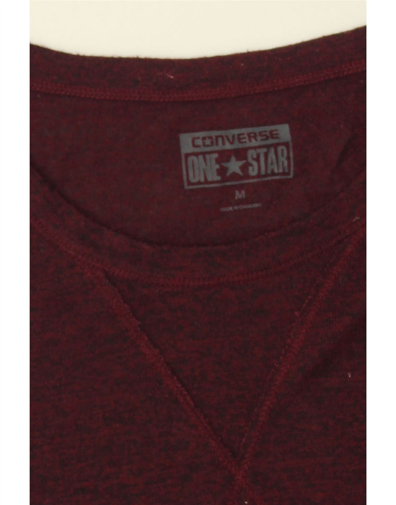 CONVERSE Womens Boat Neck Jumper Sweater UK 14 Medium Maroon Flecked Vintage Converse and Second-Hand Converse from Messina Hembry 