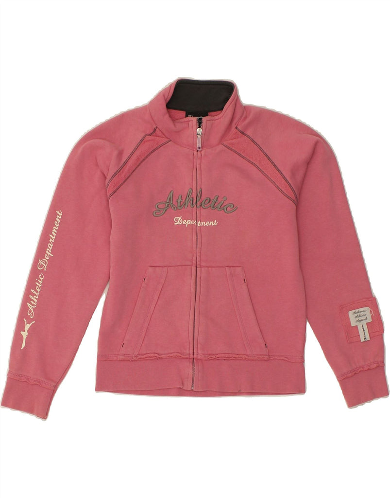 CHAMPION Girls Graphic Tracksuit Top Jacket 9-10 Years Medium Pink Cotton | Vintage Champion | Thrift | Second-Hand Champion | Used Clothing | Messina Hembry 