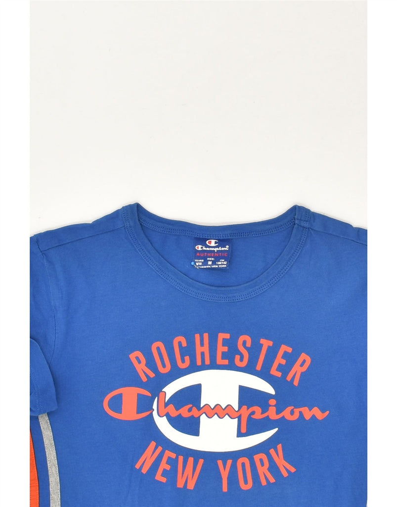 CHAMPION Boys Graphic T-Shirt Top 9-10 Years Medium Blue Cotton | Vintage Champion | Thrift | Second-Hand Champion | Used Clothing | Messina Hembry 
