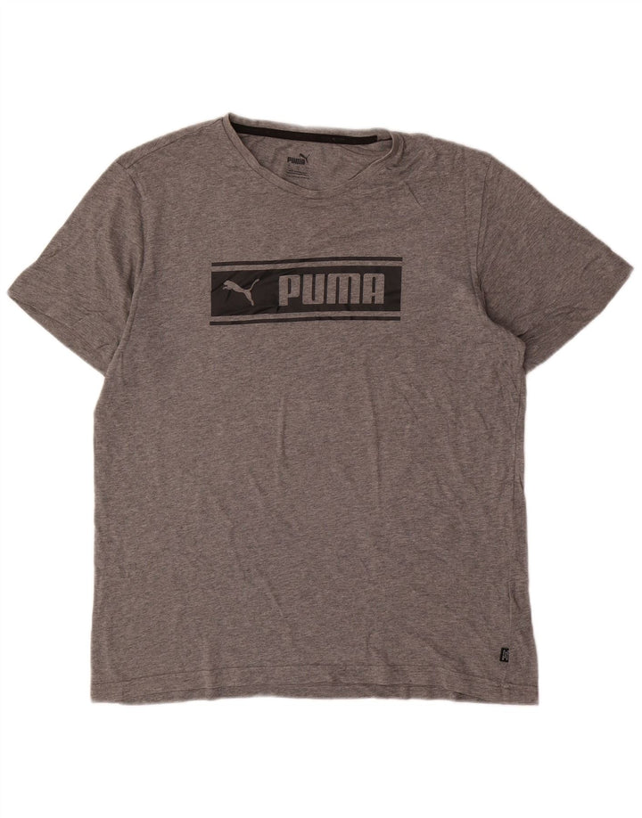 Puma Mens Graphic T-Shirt Top Large Grey Cotton