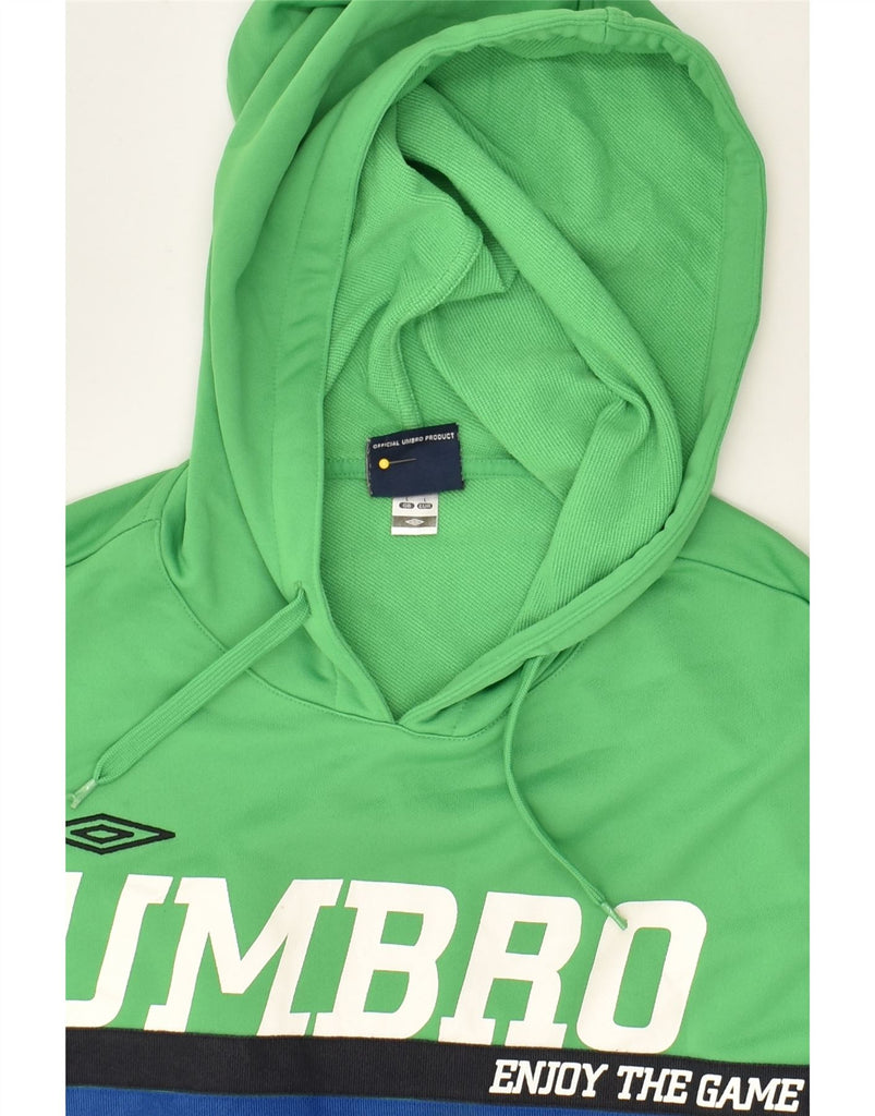 UMBRO Mens Graphic Hoodie Jumper Large Green Cotton | Vintage Umbro | Thrift | Second-Hand Umbro | Used Clothing | Messina Hembry 