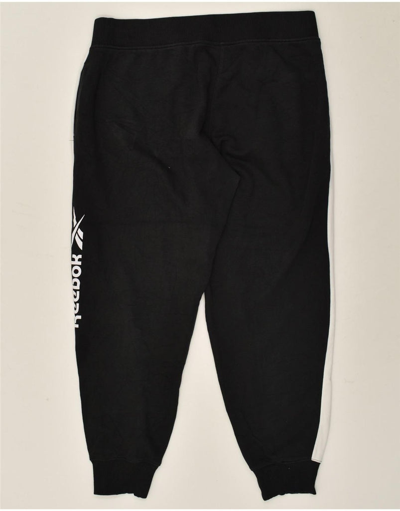 REEBOK Mens Graphic Tracksuit Trousers Joggers UK 42/44 Large Black | Vintage Reebok | Thrift | Second-Hand Reebok | Used Clothing | Messina Hembry 