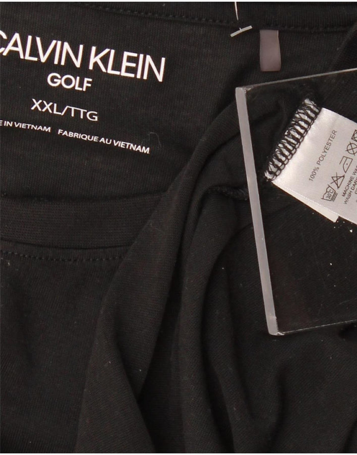 CALVIN KLEIN Mens T-Shirt Top 2XL Black Polyester